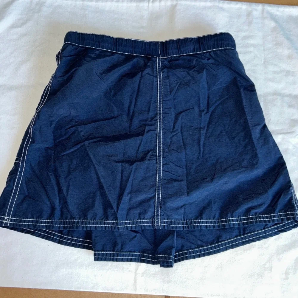 Lands End Girls Navy Blue Skort Contrast Stitching Elastic Waist Size‎ 8